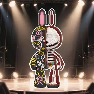 Skull Rabbit Animal 3D Puzzle Blocks Creative Decoration, Birthday Halloween Valentine Christmas Holiday Gift, Home Decor DIY Crafts