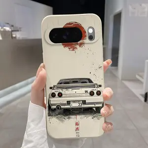 Rounded Edge TPU Phone Case for Google Pixel 10 9 8 7 Pro A XL Legendary Racer Pattern Drop Protection Shockproof Soft Liquid Silicone Smartphone Cover