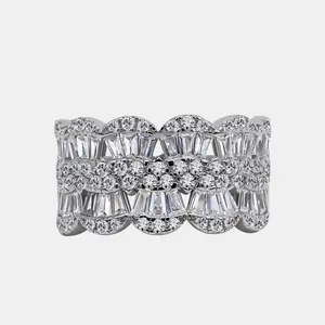 【715】Promotional Event “Lace Dance” Luxurious Cubic Ziconia Ring– Elegant and Sophisticated Choice for Special Events