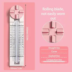 Multifunctional bi-directional paper cutter; handmade paper cutting tools available in 4 styles; multifunctional scrapbooking tool; suitable for cutting paper, photos, scrapbooks, and postcards (straight lines, wavy lines, dashed lines, ruled lines); ever