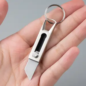 Multifunctional Paper Cutter Portable Mini Push Pull Craft Knife Keychain Hanging Piece Sharp Open Box Unpack Fast Mail Small Knife Office Gadgets Versatile Cutting Supplies