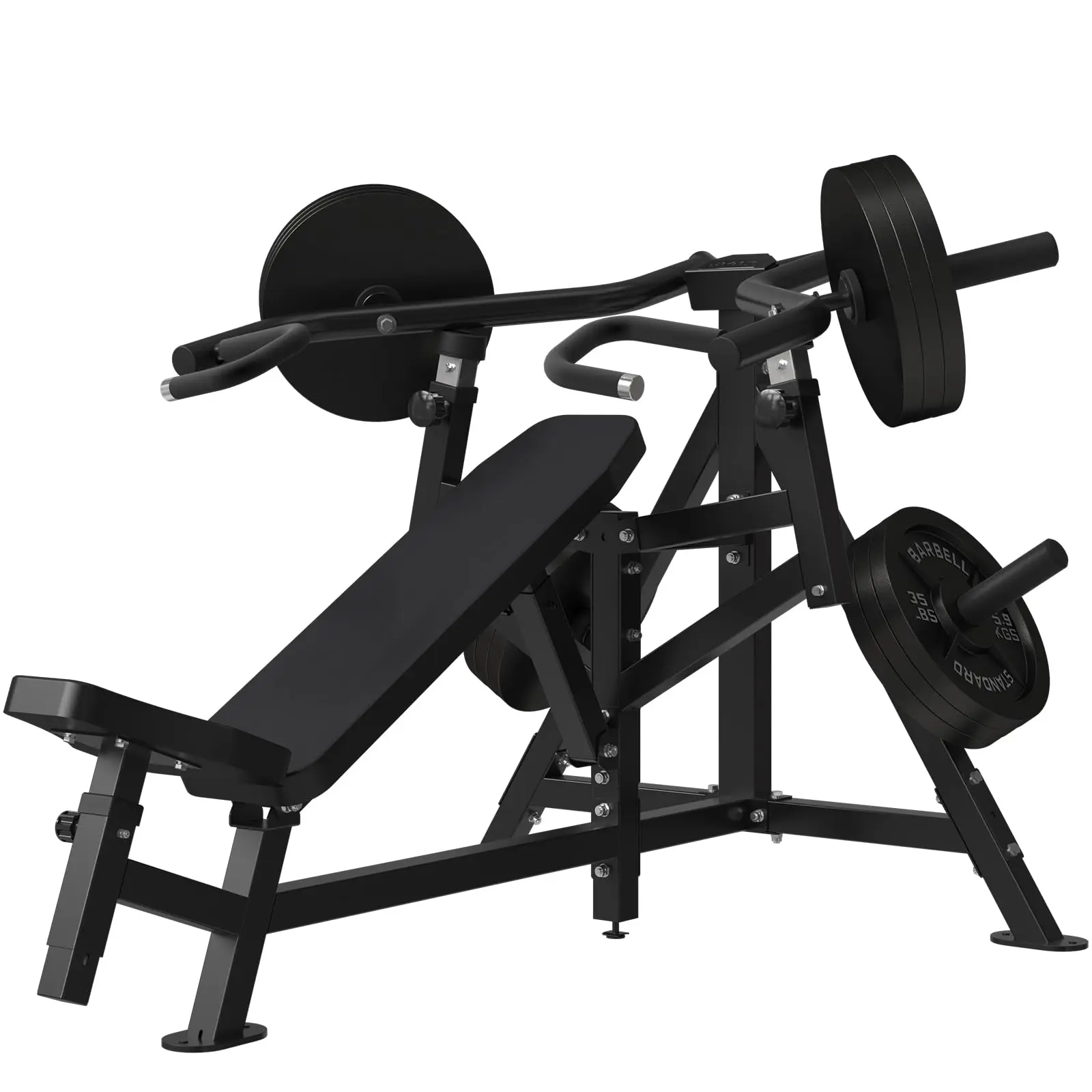 Chest Press Machine 900LBS with Independent Converging Arms, 6+7 Adjustable Incline for Home Gym Use - Barbell Bar Workout Equipment