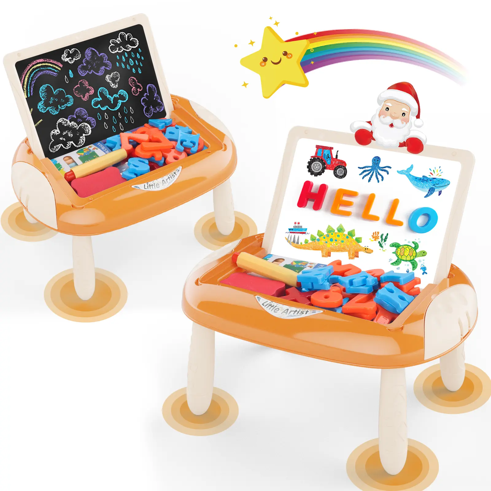 Erasable Drawing Boards for Kids - Small Children's Easel Drawing Table with Letters & Numbers, Creative Educational Toy Gift for Artwork Creation