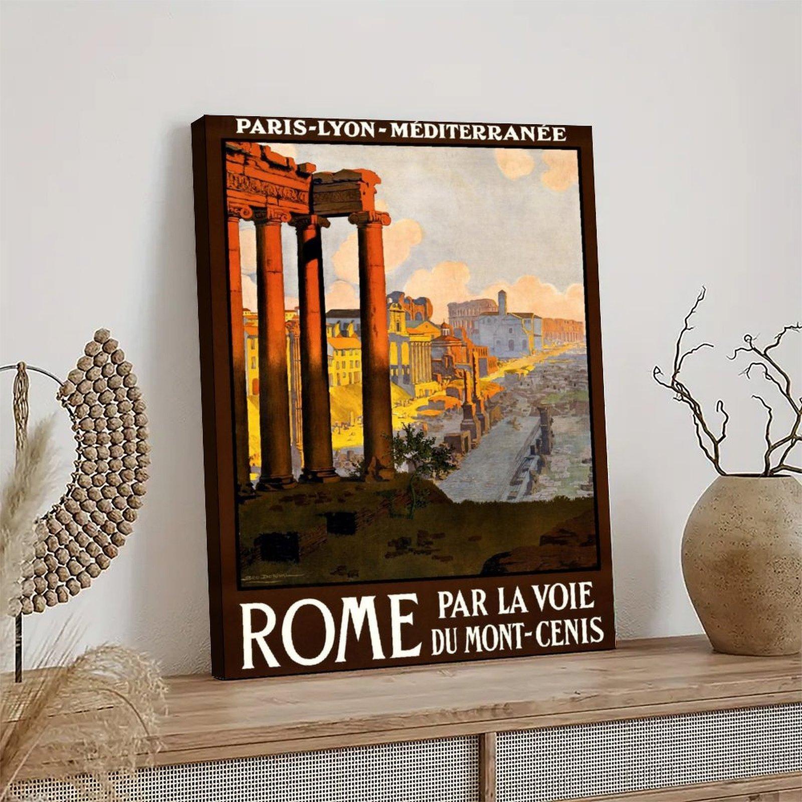 Vintage Travel Poster Rome Italy Tourism Poster Decorative Painting Canvas Wall Art Picture Print Modern Family Bedroom Decor