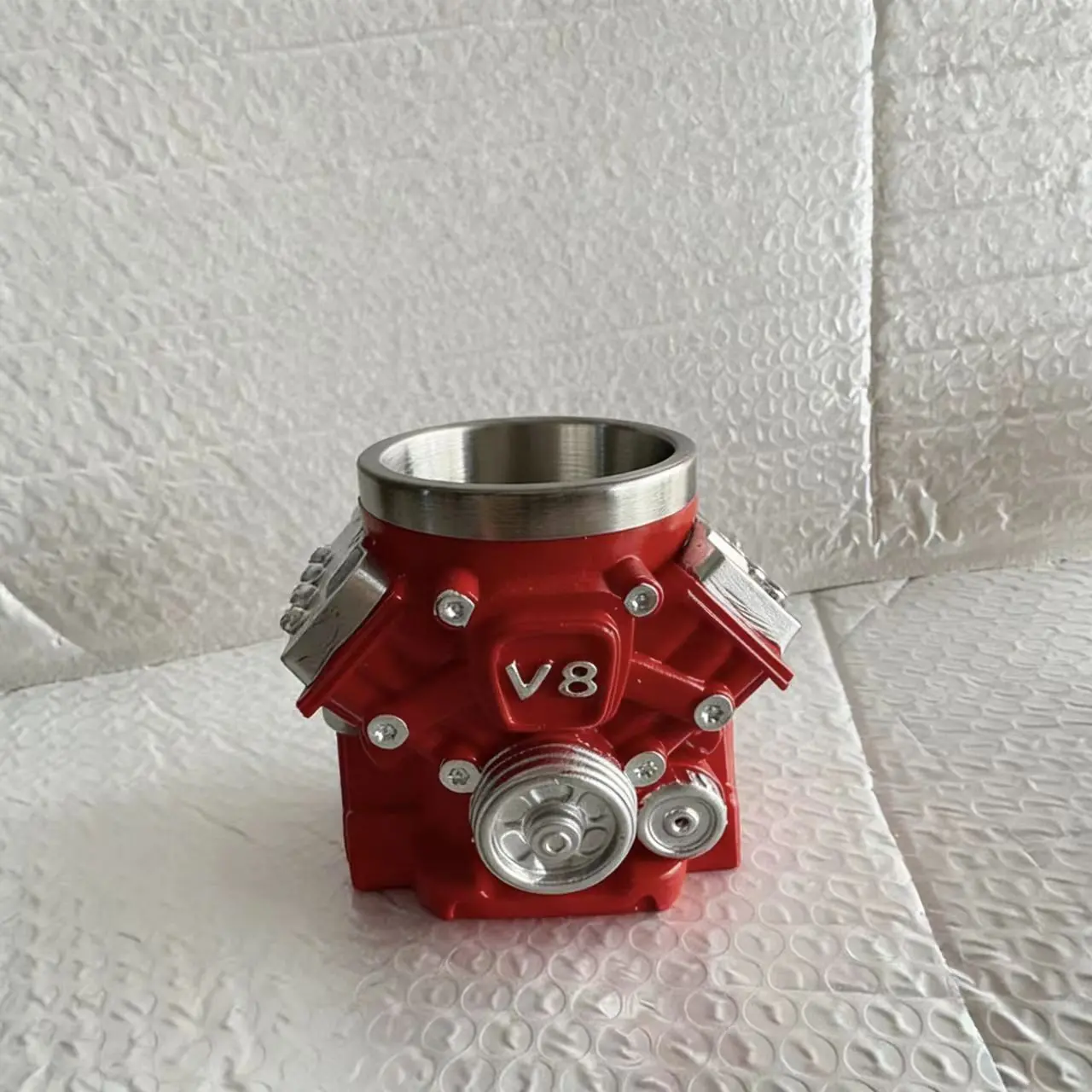 Retro Engine Coffee Mug, V8 Engines Stainless Steel Cup, Personalized Double Wall Insulation Car Mug with Handle Perfect for Father's Day, Christmas, Husband, Mechanic, Car Enthusiast, Double Wall Drinkware