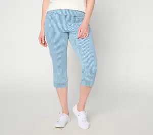 Belle by Kim Gravel Regular TripleLuxe Stripe Denim Capri Jean