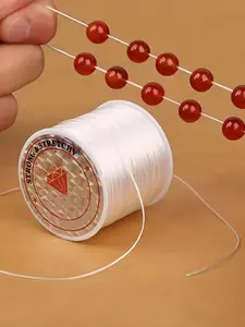 50m/1968in Strong Stretch Elastic Cord, 0.8mm - Ideal for DIY Jewelry, Bracelets, Necklaces & Beading Crafts, with Knot-Hiding Durability - Perfect for Party Balloon Decorations, Connectors for Jewelry Making, Diy Jewelry Accessories