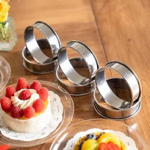 6 pcs Stainless Steel Crumpet Rings Double Rolled Nonstick Round Cake Ring 3.15 Inch English Muffin Rings Metal Pastry Ring Mold