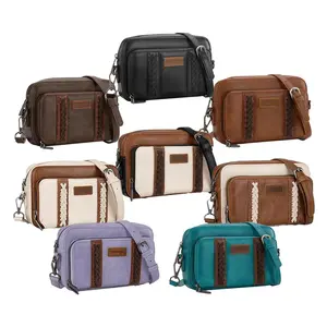 Wrangler Crossbody Bag for Women Shoulder Purse Small Multi Pocket Crossover Bag with Adjustable Strap