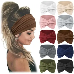 10PCS Women Headbands African Wide Hair Wrap Extra Turban Head Bands for Lady Large Sport Workout Stretch Non-slip Big Hair Bands,Car Interior Accessories Elastic Fit