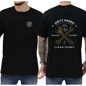 Dirty Hands Tool Co. T-Shirt – Bold Wrench Graphic with "Knuckle Busters Clean Money" Slogan, Built for Hard Workers, Unisex Streetwear Tops