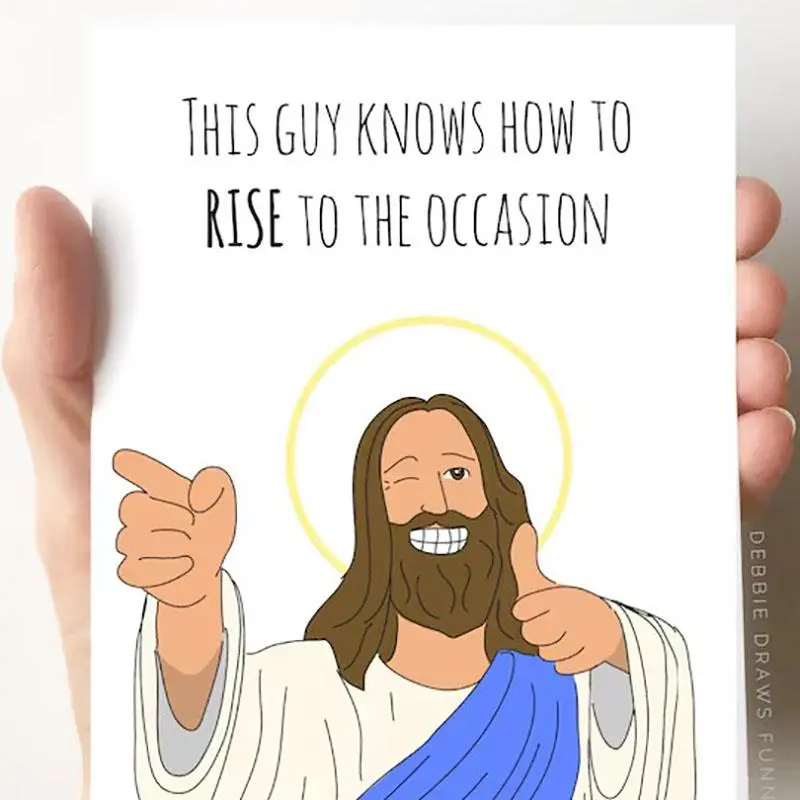 Jesus Pattern Easter Card, Funny Jesus Card, Religious Card, Humorous Card for Easter, Gift for Friend, Gift for Family