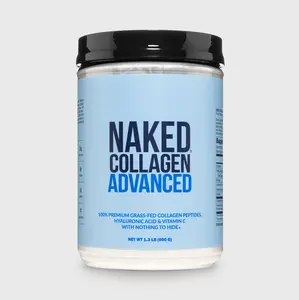 Naked Collagen Advanced - 100% Premium Grass-Fed Collagen Peptides with Hyaluronic Acid & Vitamin C for Enhanced Absorption and Joint Support - 18g of Protein per Serving - Only 3 Ingredients - 1.3 LB