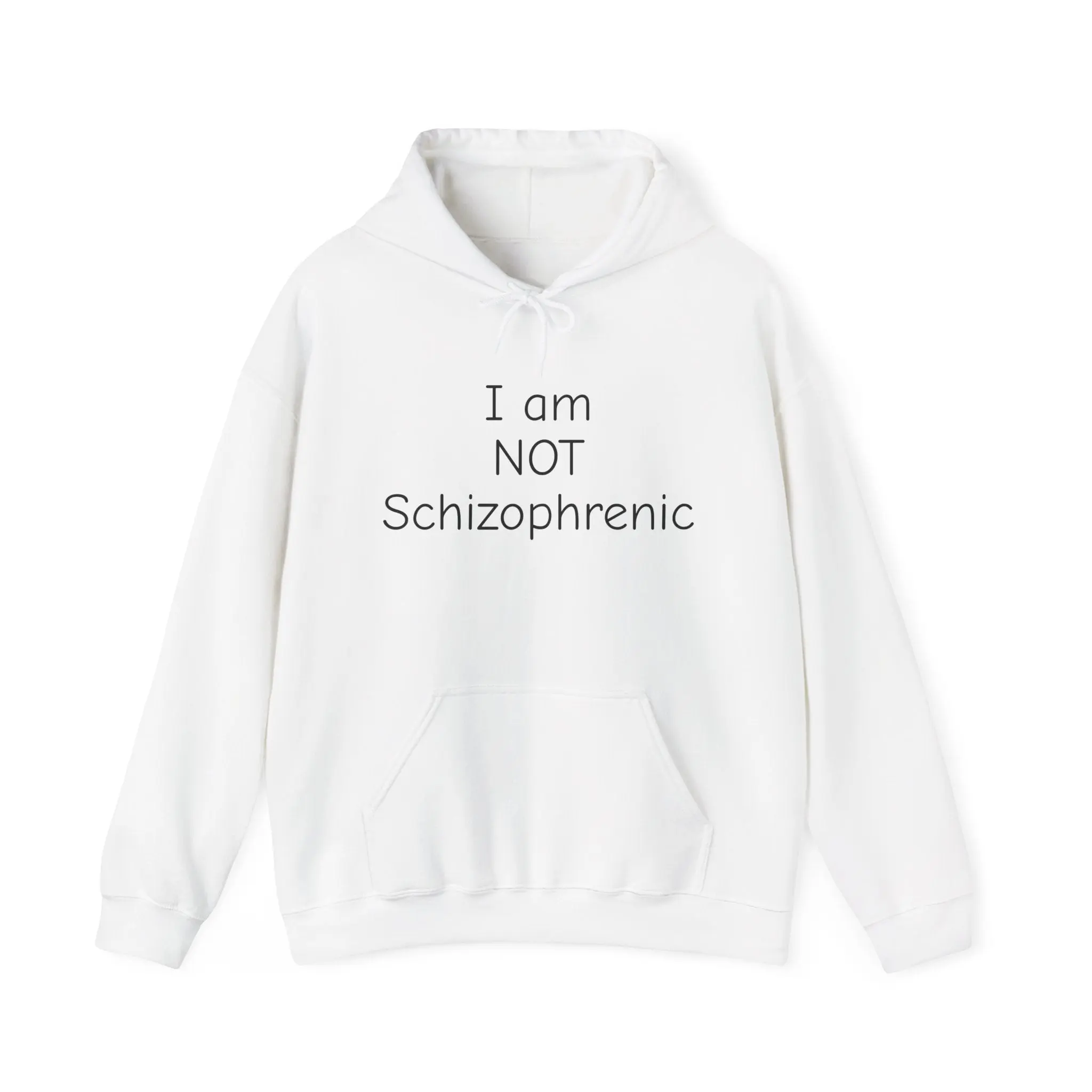 50% Cotton I Am NOT Schizophrenic Funny Graphic Hoodie - Unhinged Statement Hoodie
