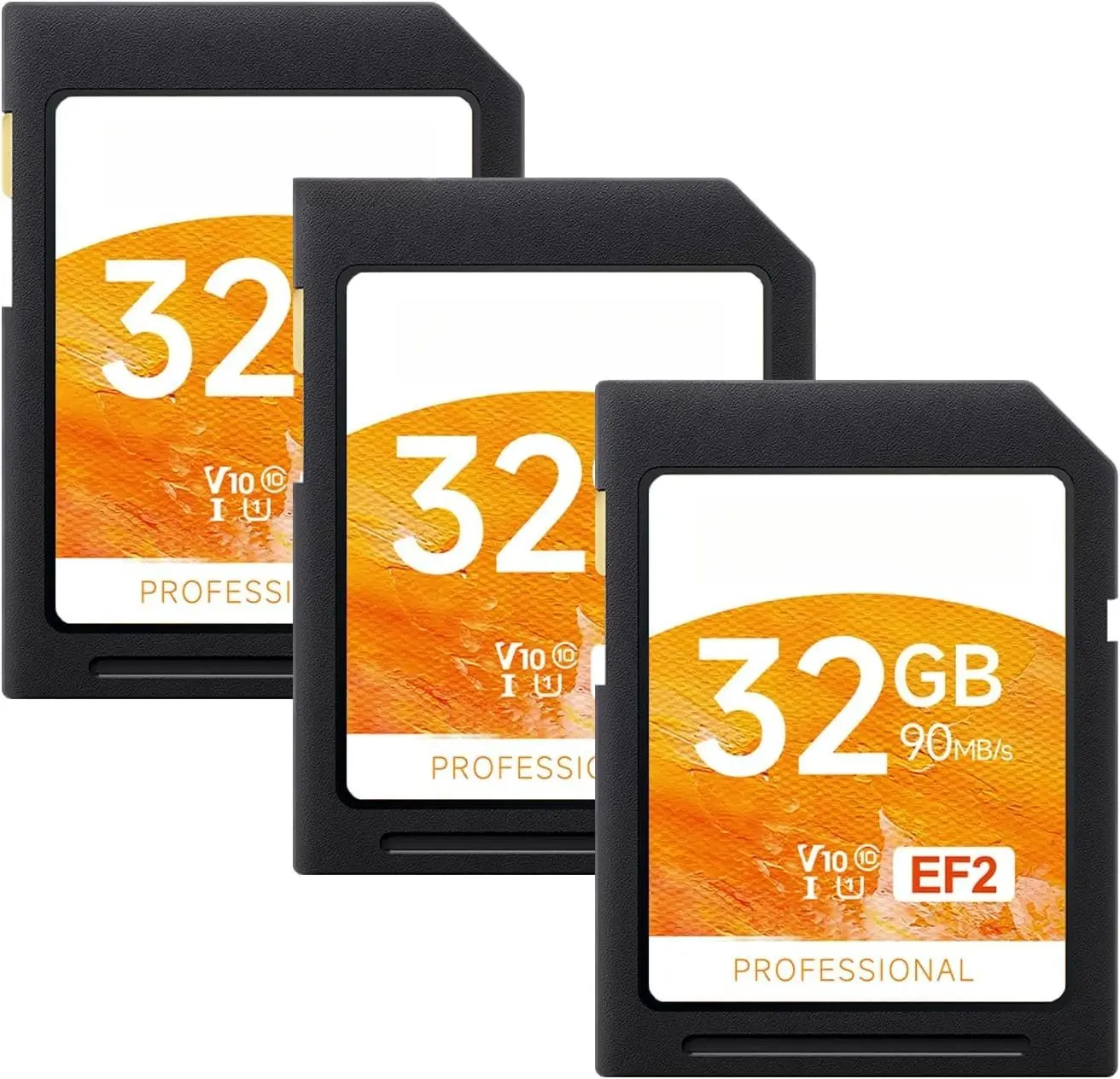 UHS-I 32GB SD Card 3 Pack UHS-I Memory Card Fast Storage Read/Write Speed 90/20MB/s, C10, U1, V10, Full- & 4K Video, -Have for Professional Photographers 3 count