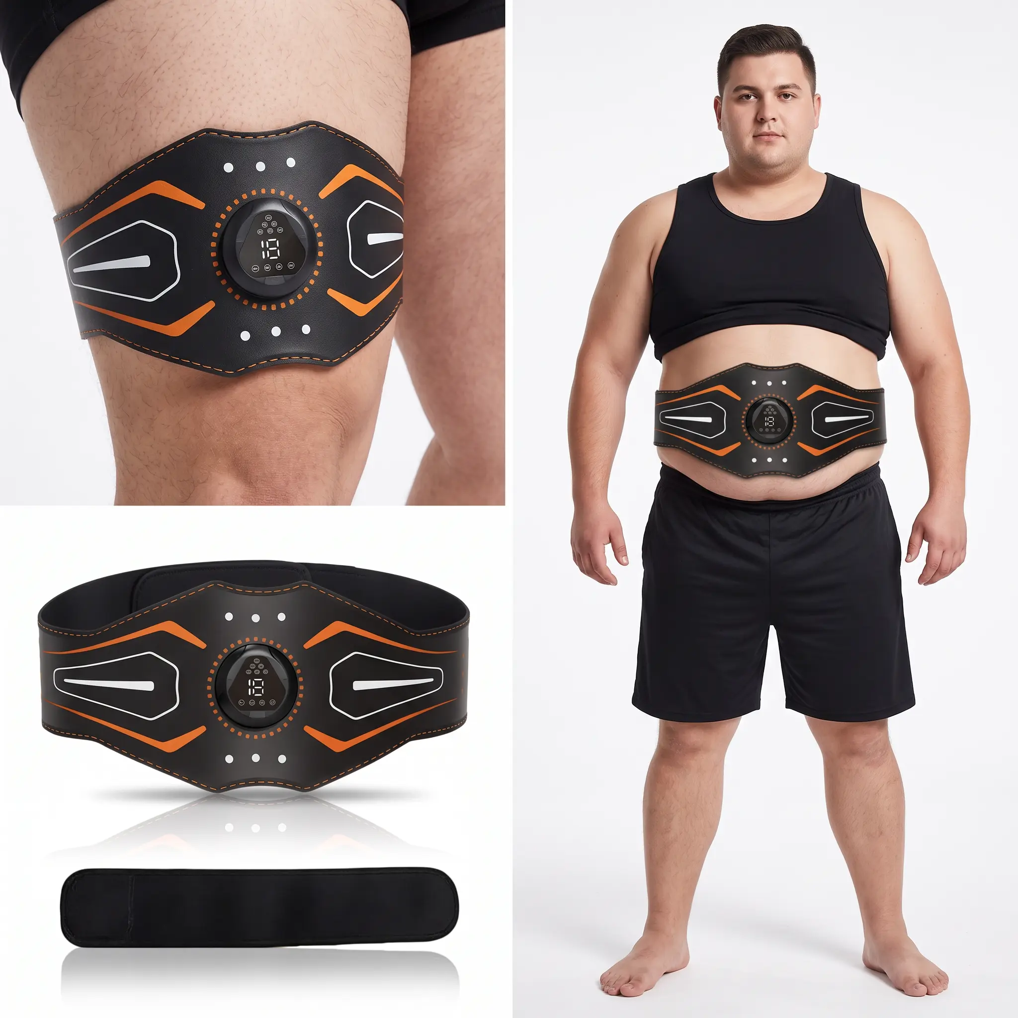 Adjustable Wearable Core Fitness Belt - Post-Workout Muscle Relaxation Accessory for Waist, Abdomen, Thighs, Lightweight Home Gym Training Gear for Men, Women (Regular & Plus-Size Fits)