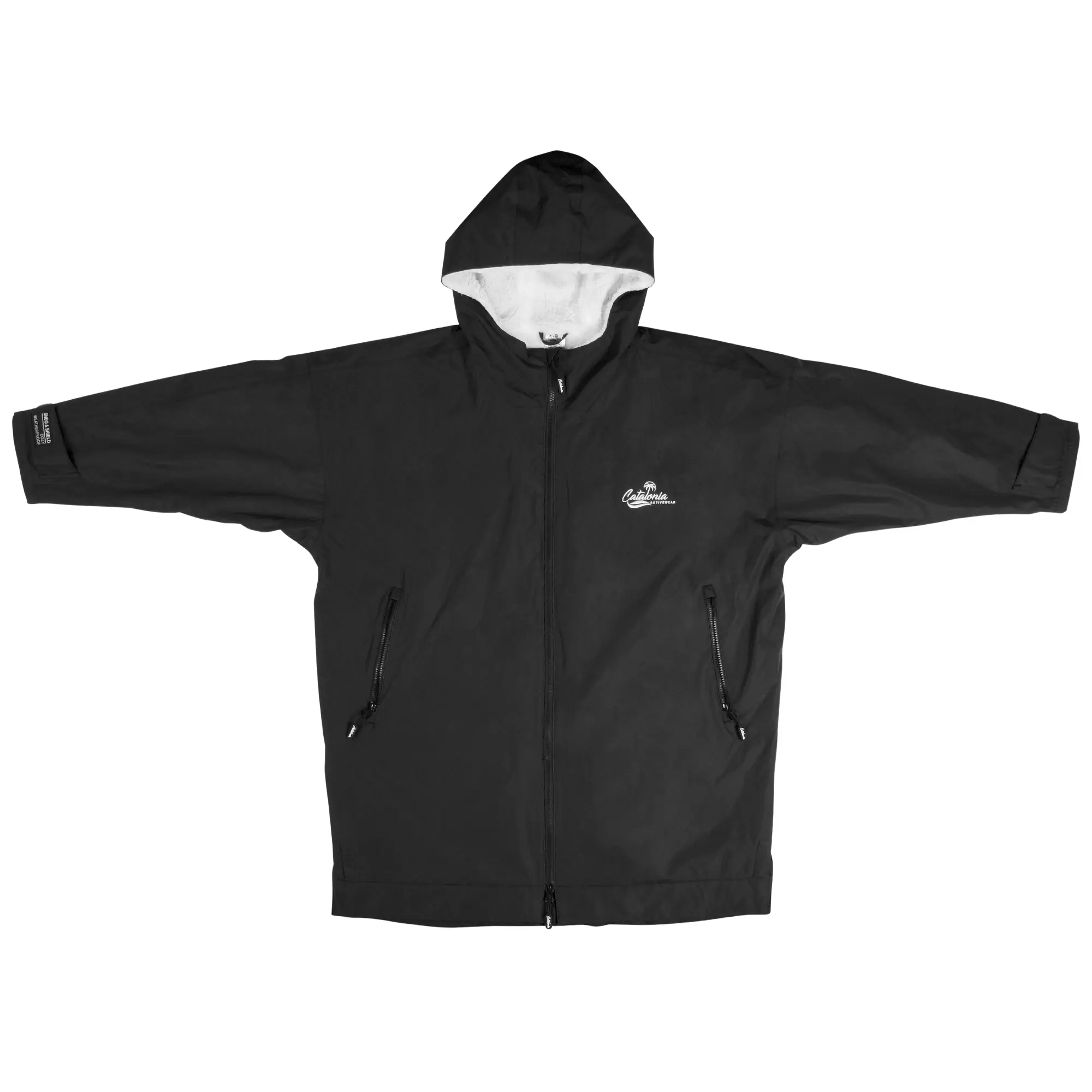 Catalonia Waterproof Swim Parka with Hood, Windproof Fleece Swim Jacket, Warm Winter Swim Coat, Perfect for Beach, Pool