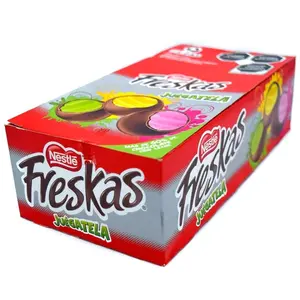 Nestle Freskas 9 Pieces Box - Crunchy Fruit Toffee - Covered Chocolate Mexican Candy - 12.9 oz Net Weight - Product of Mexico - Sweet Treats Snack Bonbon Dessert