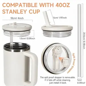 40oz Replacement Lid for Stanley Quencher Tumbler Flip Straw,Leak-proof Splash Resistant Replaceable Cover Cap for Stanley