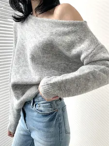 One Off Shoulder Asymmetric Sweater