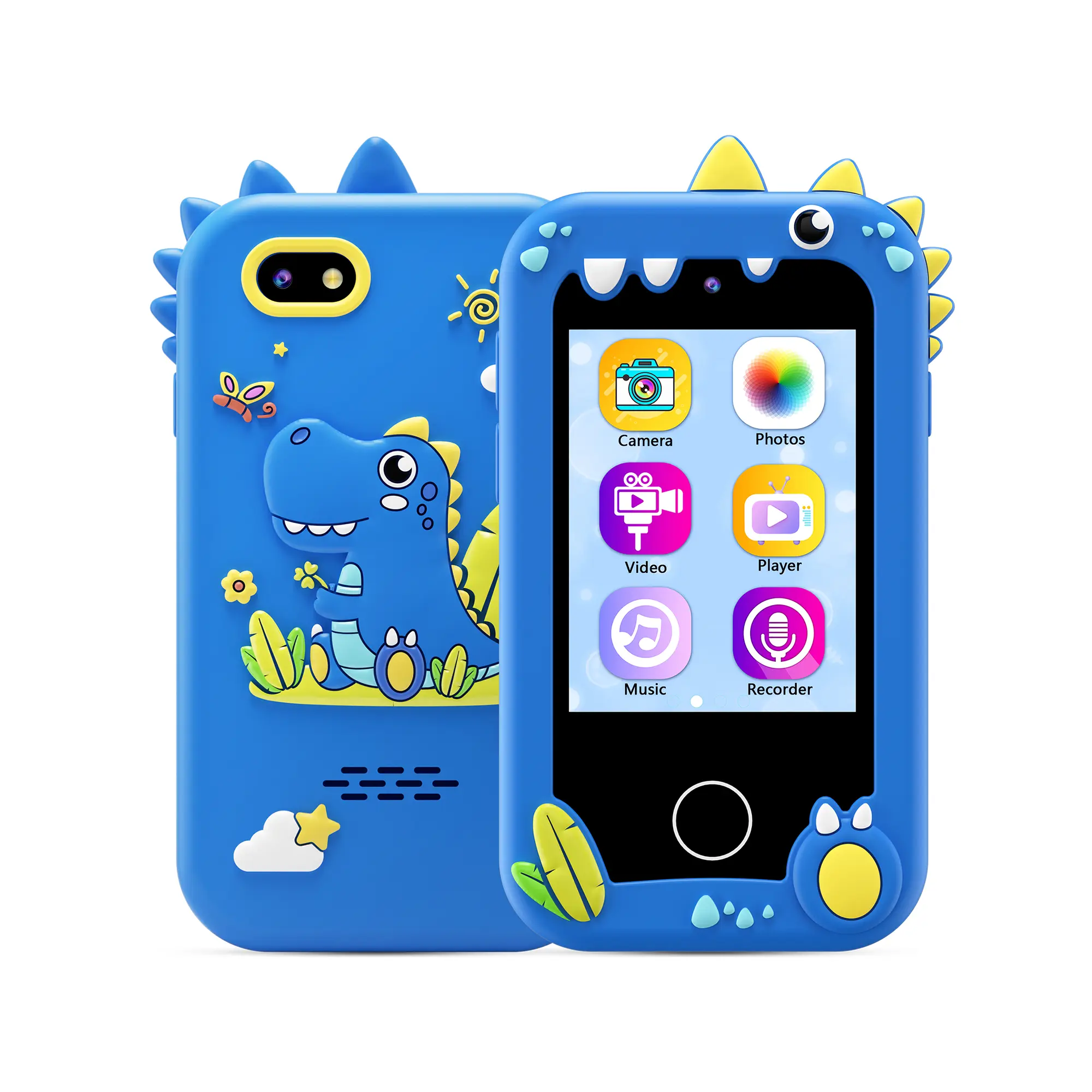 KOKODI Portable Kids Touchscreen Toy Phone - 2.8 Inches, Lithium-Battery-Powered, No Calling/No WiFi/No Bluetooth, 26 Built-In Apps, Dual Cameras, Music Player, Stories, Educational Games - Travel Toy, Toddler Boy Gifts