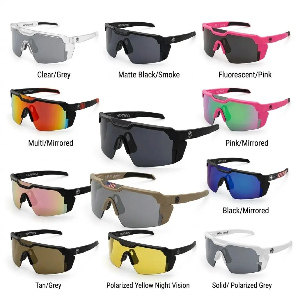 UV400 Polarized Sports Sunglasses for Men Women, ANSI Z87+ Certified Multi-Color Mirrored & Night Vision Cycling Glasses