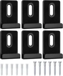 6Pcs Metal Mirror Clips for Wall Mounting, Mirror Holder Clips Heavy Mirror Hangers for The Wall (Black)