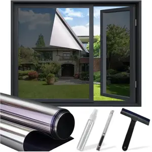 One Way Mirror Window Film: Daytime Privacy & Heat Control Anti-UV Tint for Home, Office, and Living Room