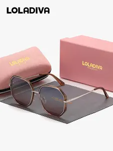 Unisex Fashionable Trendy Full Frame Sunglasses, Vintage Casual Geometry Frame Sunglasses for Everyday Use, Fashion Accessories for Outdoor Activities