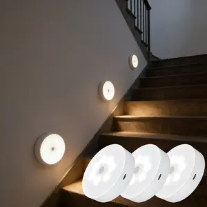 Rechargeable Indoor Motion Sensor Night Light, 3 Magnetic Warm Ambient Lights, Durable Design for Kitchen and Closet, Xyd-002 Model, Home Night Lamp, Ambient Decor Lighting