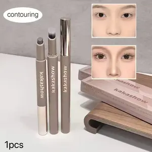 2-in-1 Double-Ended Contour Stick, Contour Bronzer Makeup, for facial contouring and nose shading, long-lasting and naturally adherent, creates natural three-dimensional contours, precise contouring, suitable for beginners, versatile facial makeup