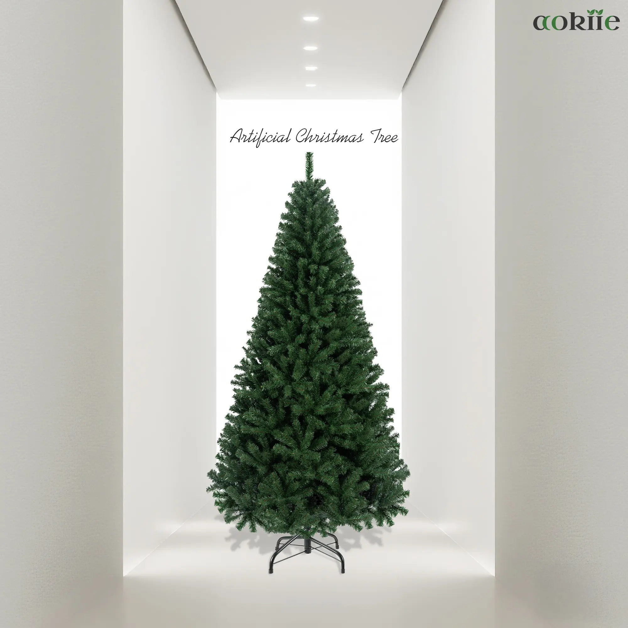 AOKIIE 6.5ft/7.5ft Unlit Artificial Christmas Tree, Premium Full Spruce with Dense & Realistic Branches, Easy Assembly Hinged Design, Durable Metal Stand for Holiday Home Décor
