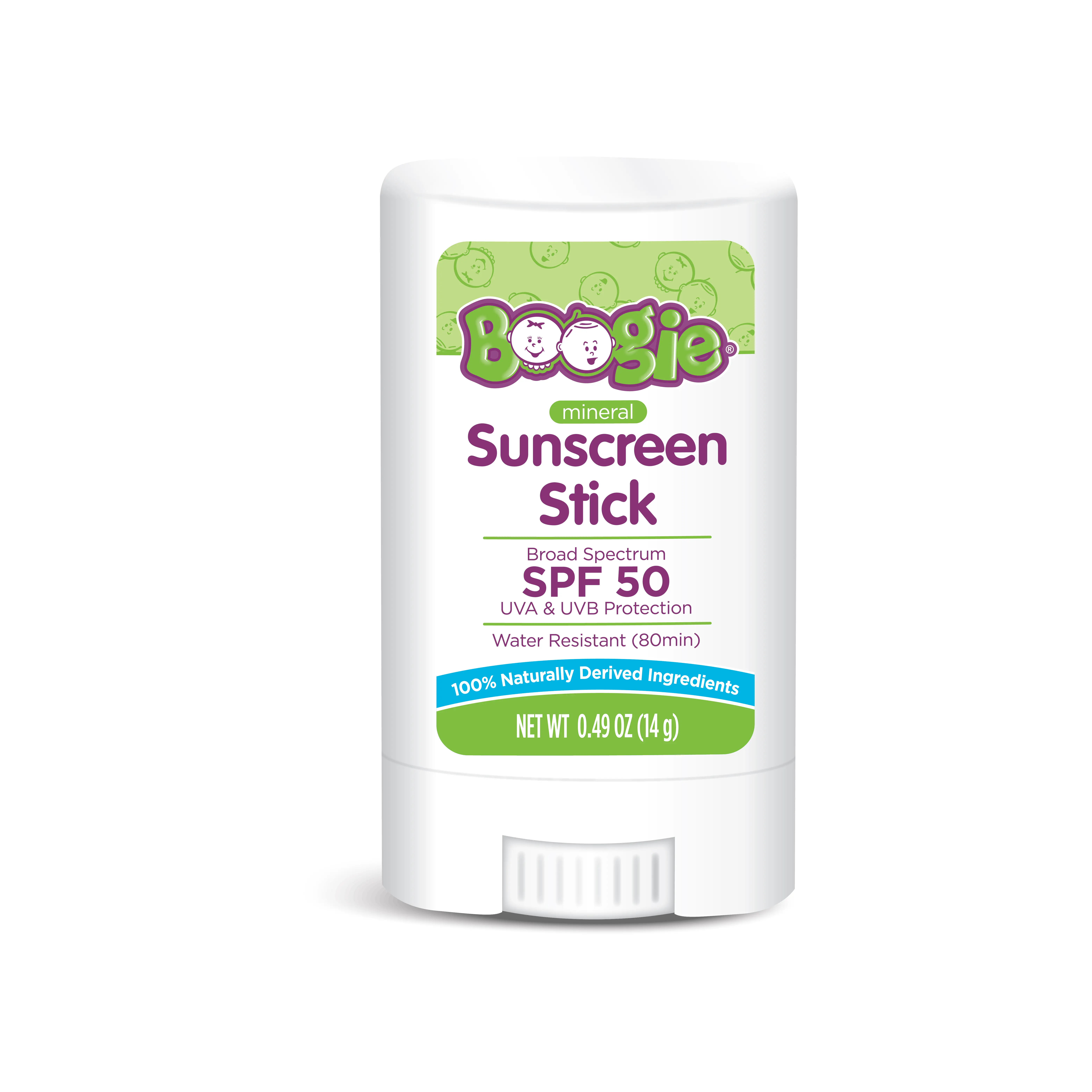 Boogie Mineral Sunscreen Stick for Babies – Zinc Oxide SPF 50, Naturally Derived, Water Resistant for Sensitive Skin