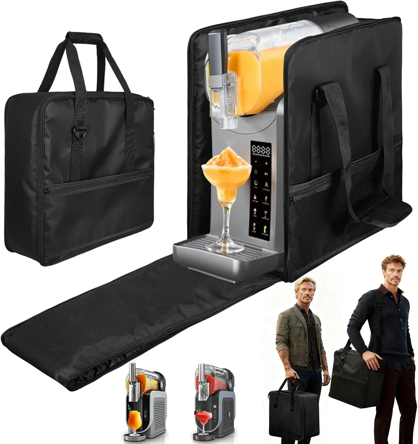 Carrying Bag for Ninja SLUSHi Slushie Machine FS300 Outdoor Frozen Drink Maker Travel Tote Portable Travel Bag Case Front-Opening Design Accessory Storage