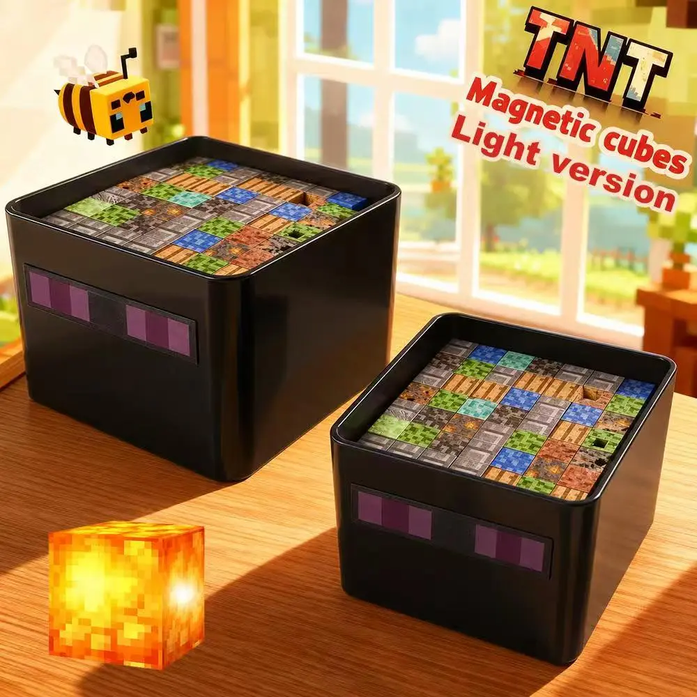 Magnetic Cubes Building Blocks Set 250PCS Pixel Mine World STEM Construction Toy for Kids, No-Snap Magnetic Blocks, Creative Screen-Free Play Gift Ages 6+