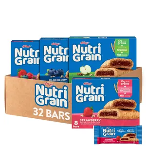 Nutri-Grain Soft Baked Breakfast Bars, Kids Snacks, Whole Grain, Variety Pack (4 Boxes, 32 Bars)