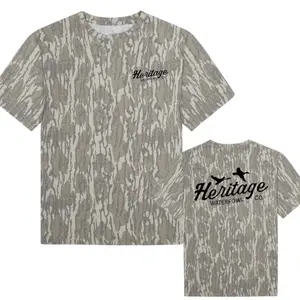 Mossy Oak Shadow Grass Washed Tee, American Flyway Waterfowls Mossy Oak T-shirt 3D, Hunting Shirt, 3D T Shirt, Gift for Him, for Dad