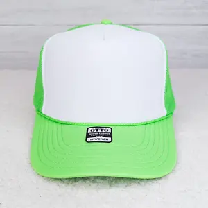 Neon Green & White Foam Trucker Hat
