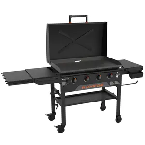 Blackstone Original 36" Griddle, Outdoor Grill with Hood, Side Shelves & Wheels