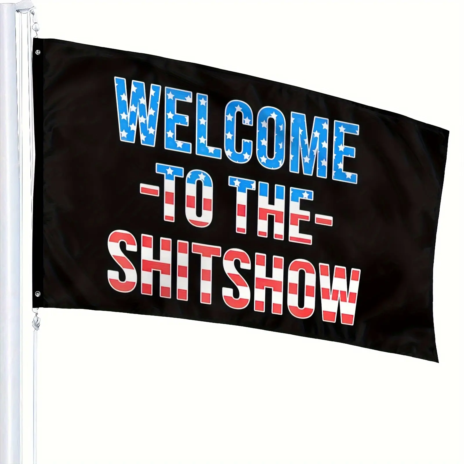 Funny Shitshow USA July Backdrop Banner Festive Flag - 60x40 in Garden Flags for Outside, HD Bright Colors, Machinewashable Home Supplies for Outdoor Home Garden Use
