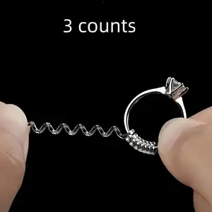 Transparent Coil Adjusters, 3 Counts/set Fashionable Ring Adjusters for Women & Men