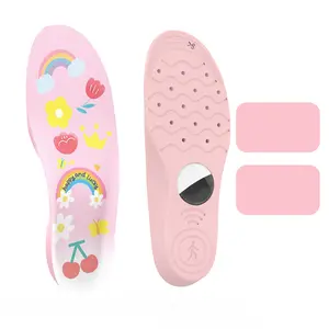 Insoles for Airtag Hidden Holder, Tracker Devise Case for Kids, Comfortable Inserts for Shoes，Pink & Yellow Dinosaur