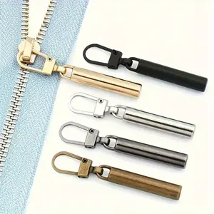 10pcs Portable Metal Zipper Pull Replacement Slider, DIY Handmade Sewing Accessory, Durable Metal Zippers with Other Material for Bags and Clothing