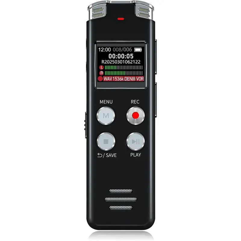 64GB Digital Voice Recorder with Playback: Voice Activated Recorders for Lectures Meetings Interviews - Dictaphone Recording Device Tape Recorder Portable Mini, Audio Recorder with USB, MP3,Smart Voice Recorder with Screen Display