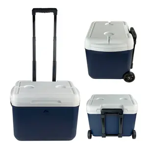 Ozark Trail 30 qt 42-Can Hard-Sided Wheeled Cooler, Blue