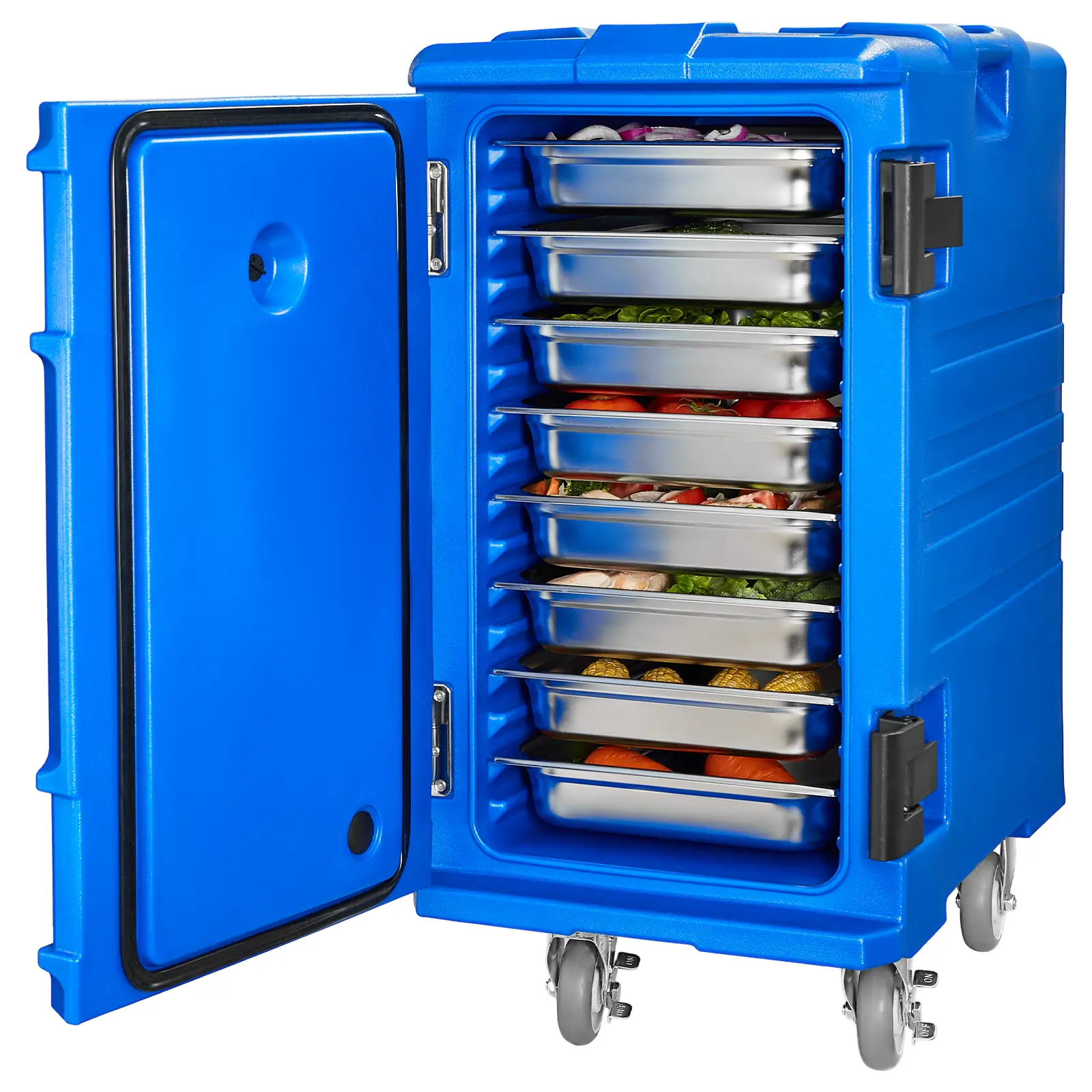 【SummerFinds】VEVOR Insulated Food Pan Carrier,  127 Qt Hot Box for Catering, Food Box Carrier with Double Buckles, Front Loading Food Warmer with Handles, End Loader with Wheels for Restaurant, Canteen