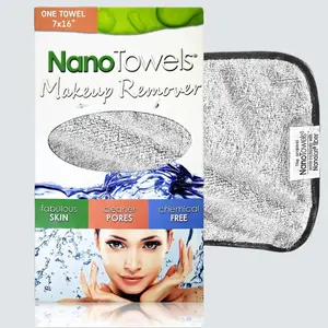 Nano Towel Makeup Remover Face Wash Cloth. Remove Chemical Free Wipes Away Oil. Sensitive Skin Hypoallergenic Gentle Synthetic Cosmetic Cleanser