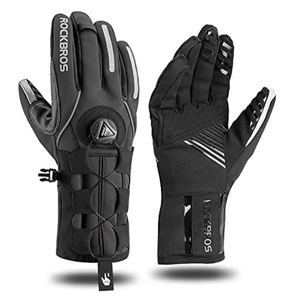 ROCKBROS Winter Gloves for Men Full Finger Touchscreen Cycling Gloves for Hiking Motorcycle