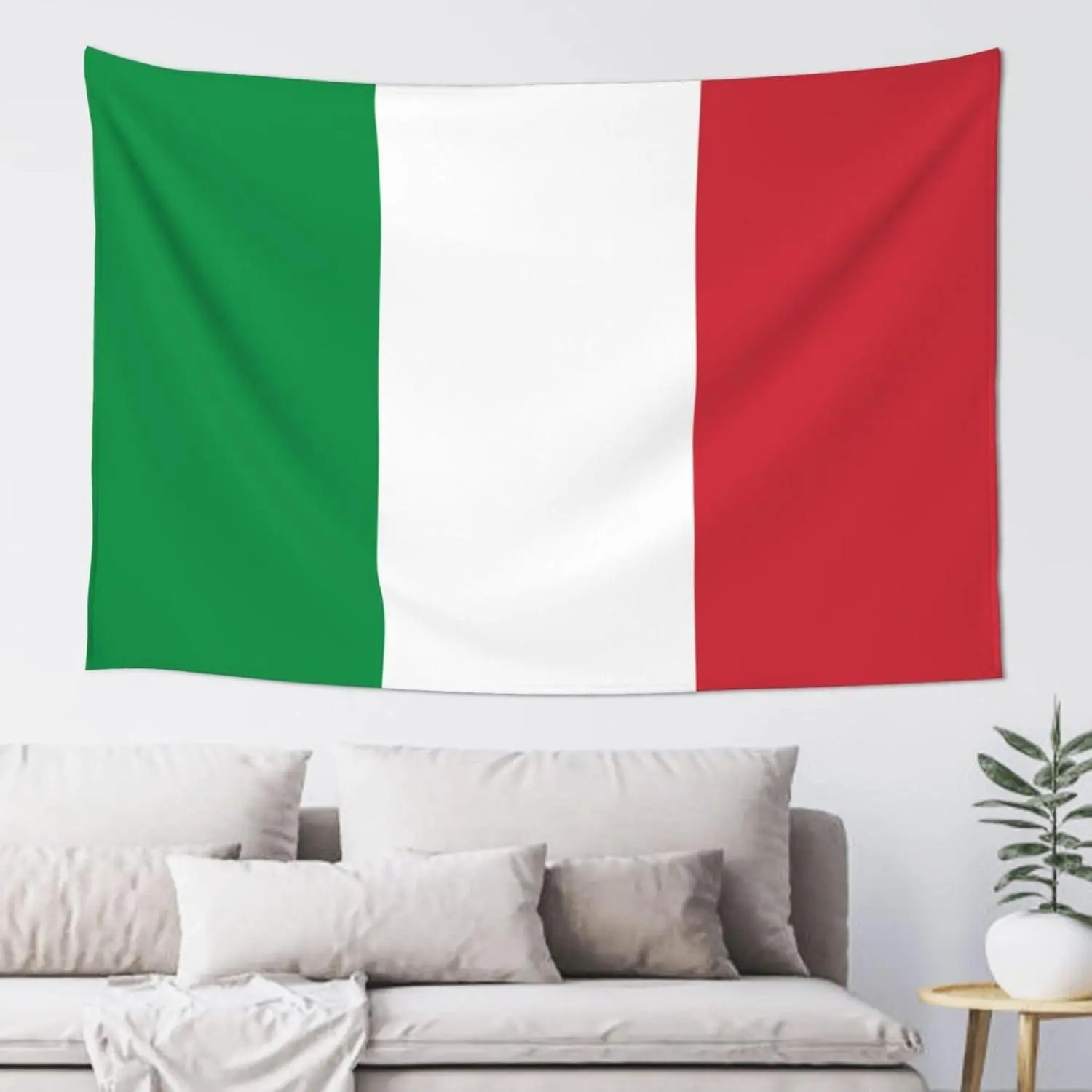 Italian Flag Polyester Tapestry - 60x40 in Lightweight Bright Hanging Decorative Tapestry for Home Wall Art, Bedroom Decor, Linen, Cotton, Bright Tapestries