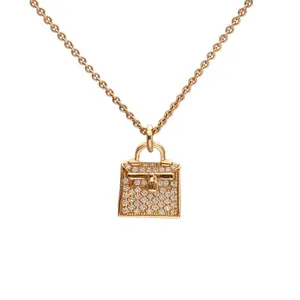 Pre-owned 【DIZ】Amulettes Kelly Diamond Necklace 18K Rose P226156999